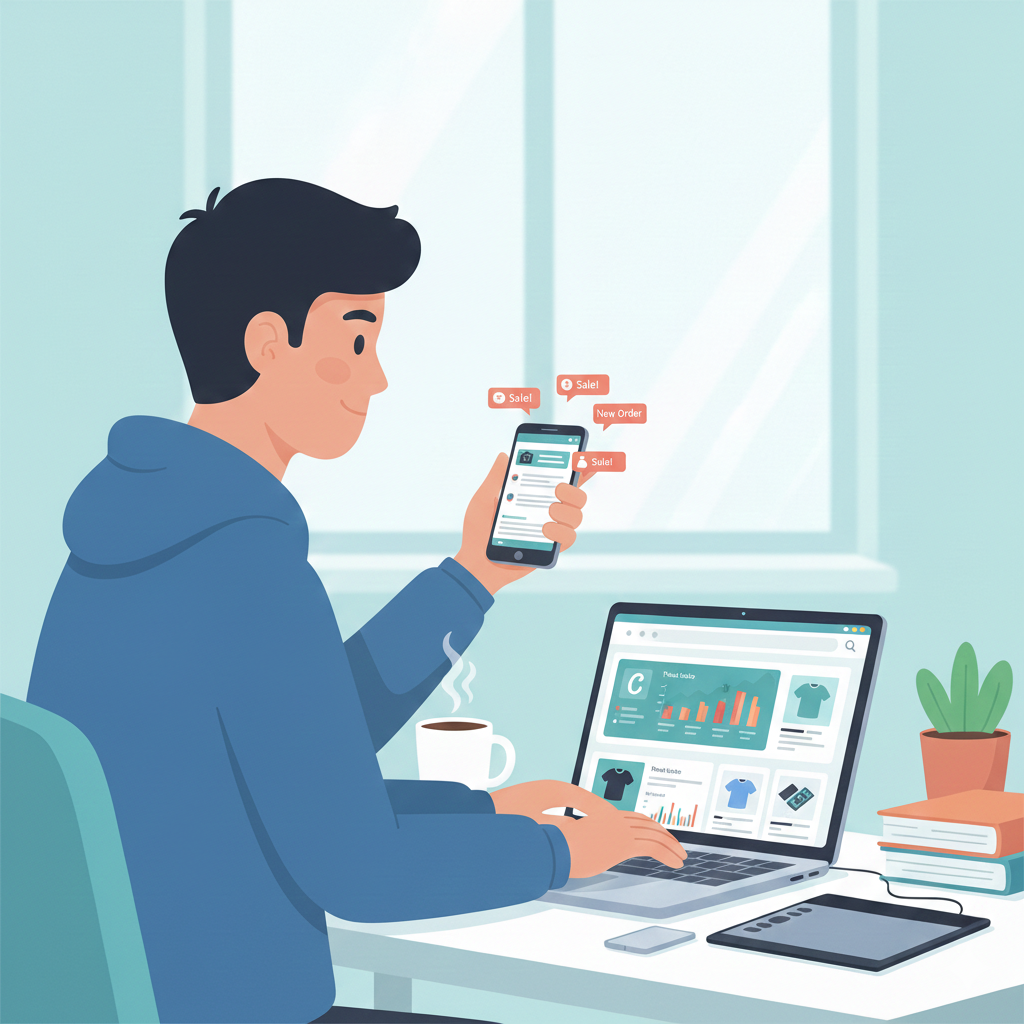 Student running an affiliate marketing or dropshipping business online