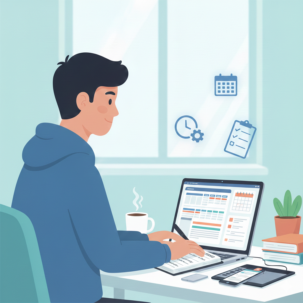 Student balancing school work and small business responsibilities