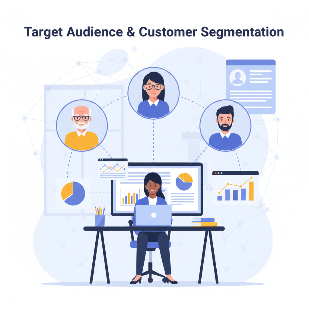 Target audience analysis for small business marketing showing buyer personas and customer segmentation