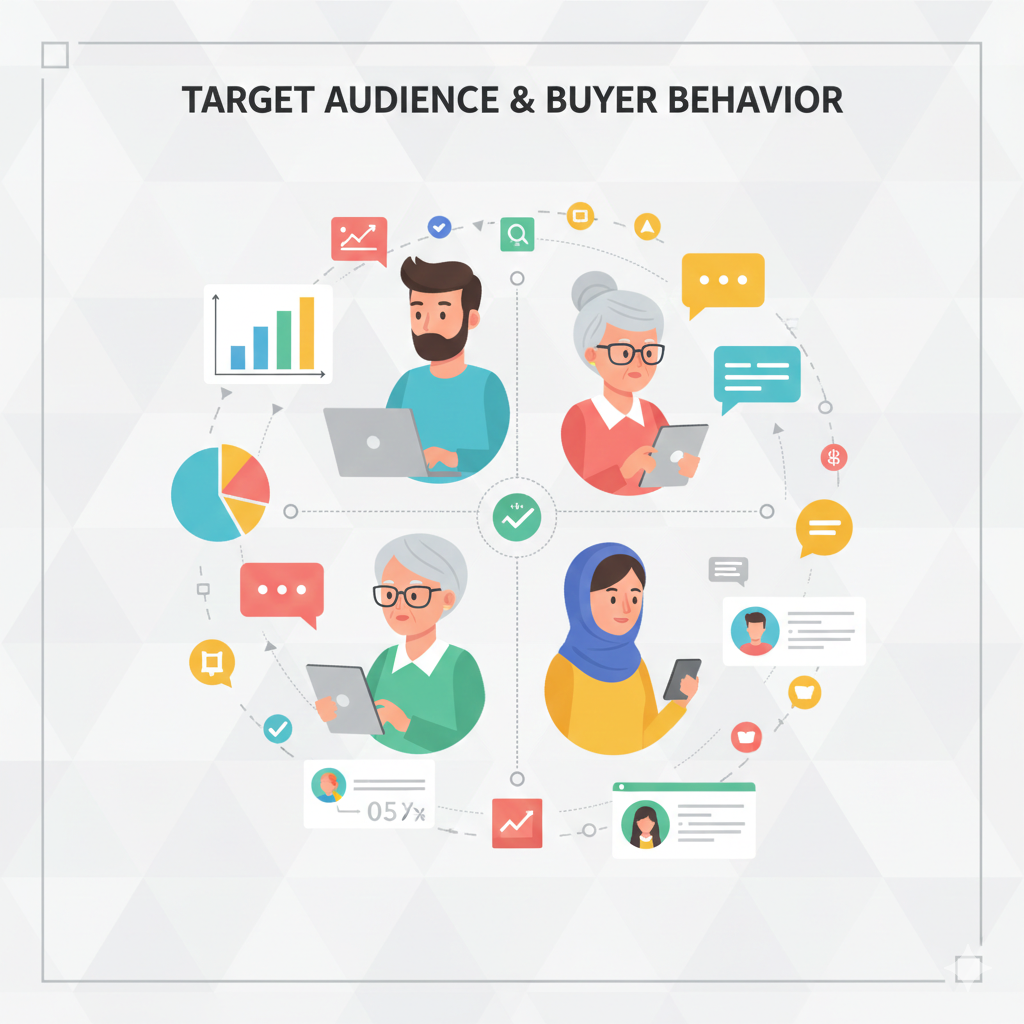 ecommerce business tips for understanding target audience, showing ecommerce customers, buyer personas, and customer behavior insights