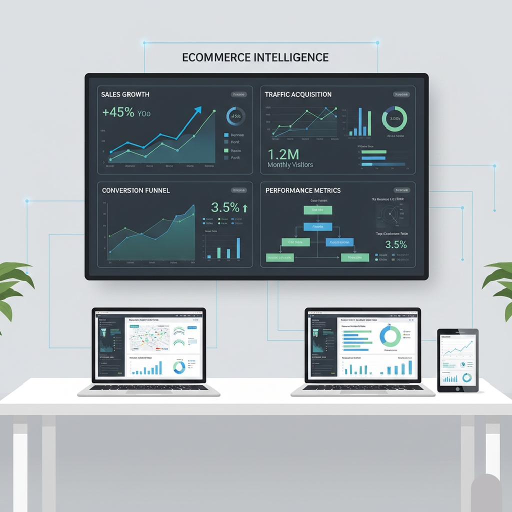 ecommerce business tips using data analytics to track website traffic, conversions, sales performance, and customer behavior