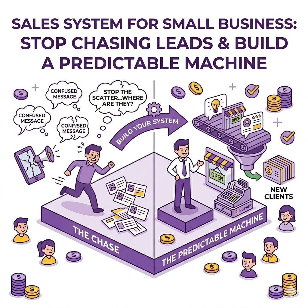 SALES SYSTEM FOR A SMALL BUSINESS: STOP CHASING LEADS & BUILD A PREDICTABLE MACHINE IN 2026