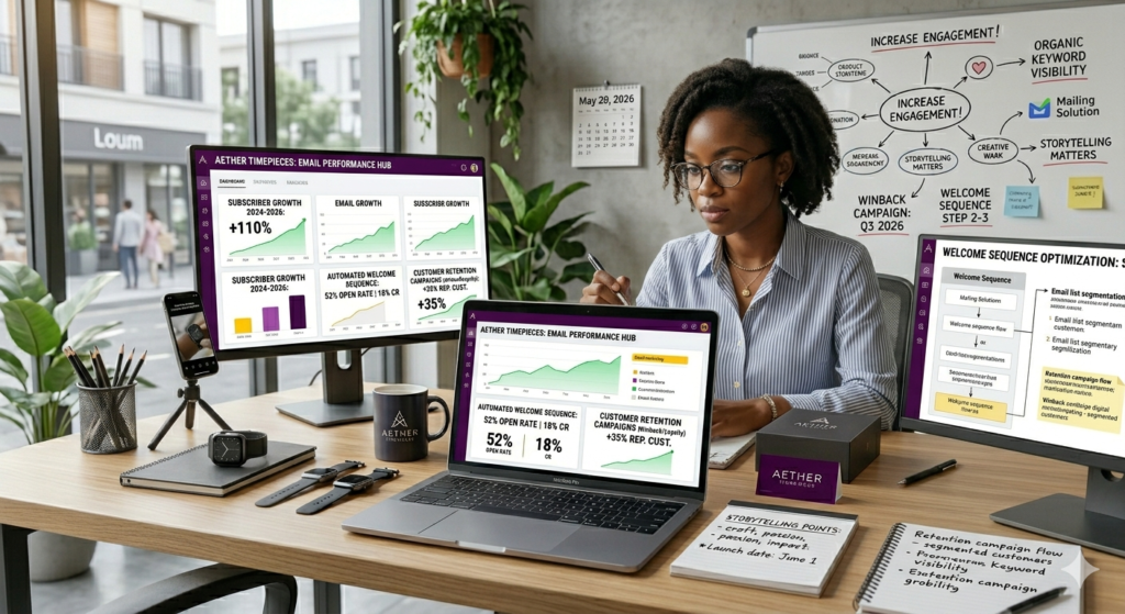 HOW TO ATTRACT CUSTOMERS TO AN ONLINE STORE WITHOUT RUNNING ADS IN 2026 Email marketing campaign generating repeat customers for an online store