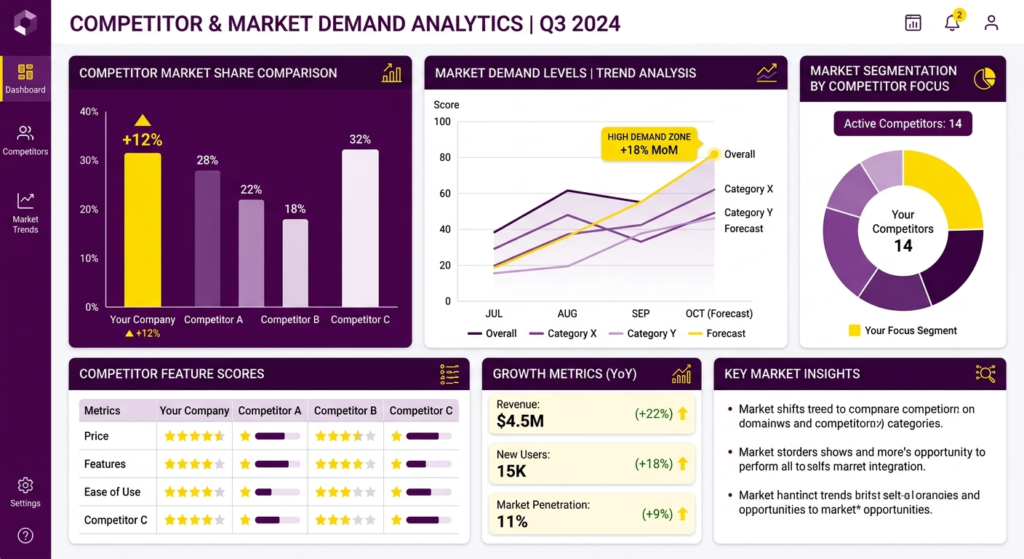 Analyzing profitable business niche competition and demand