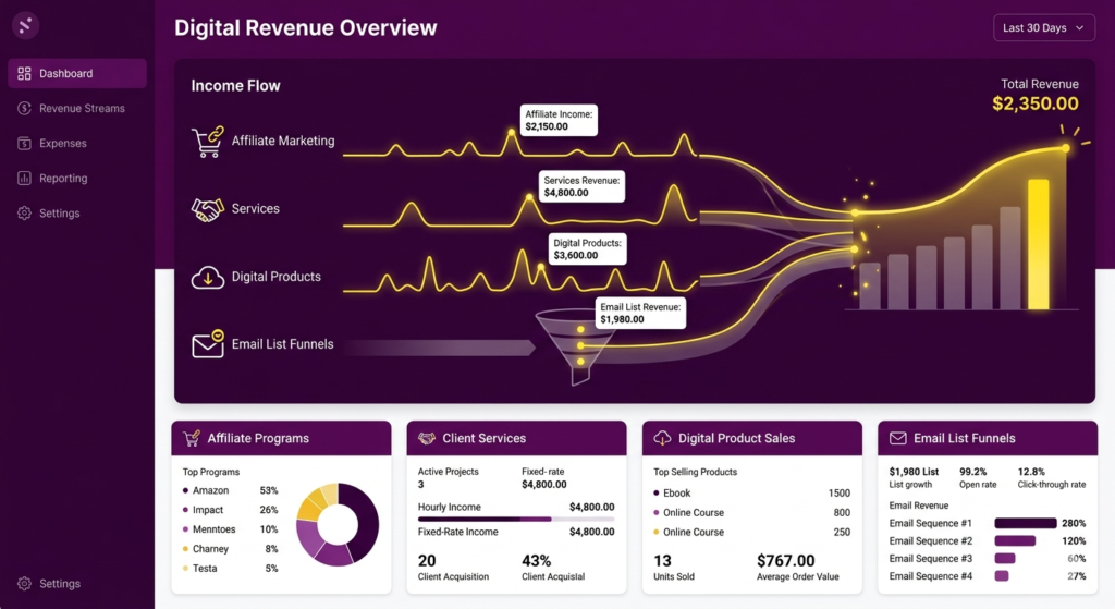 Monetizing a profitable business niche through multiple income streams
