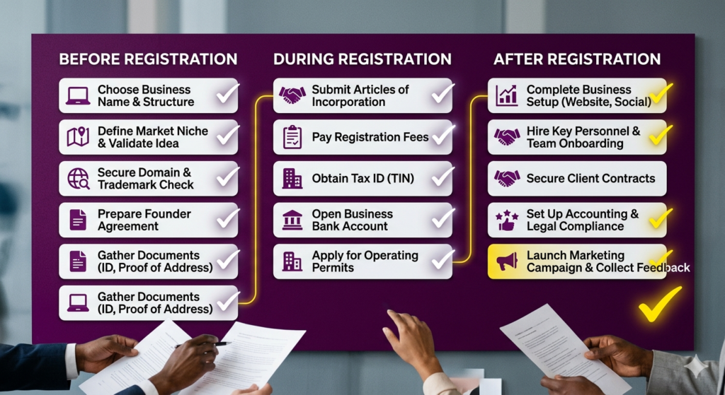 Business registration checklist for how to register a small business