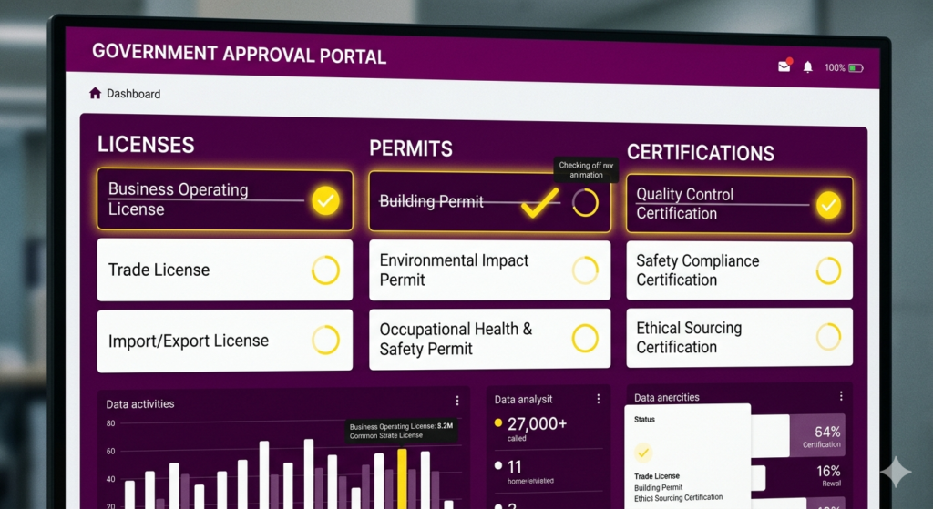 Business licenses and permits approval checklist.
