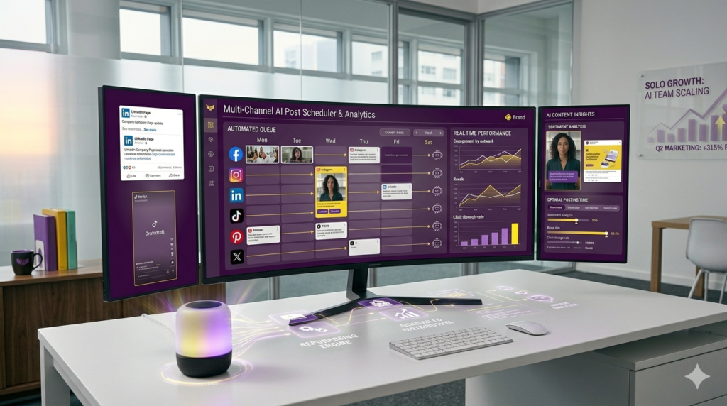 AI social media marketing automation for small business growth