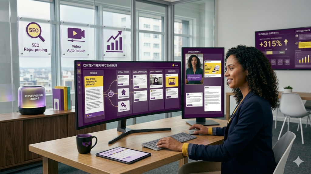 AI content creation tools helping small businesses create marketing content faster
