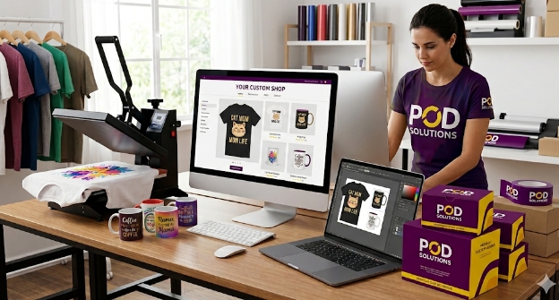 Print-on-demand business with custom product designs